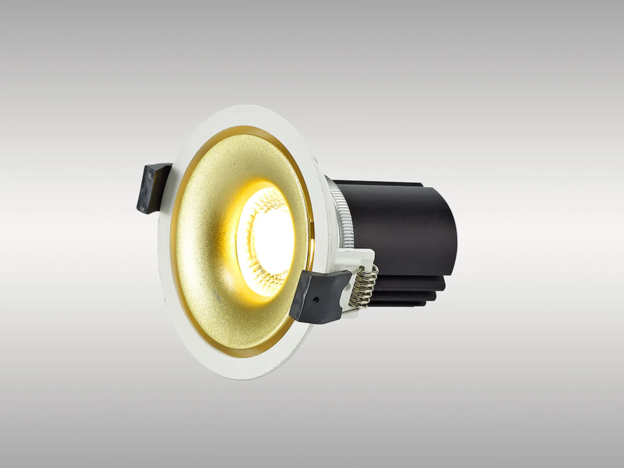 Bolor 12 Tridonic Powered 12W 3000K 1200lm 24° CRI>90 LED Engine White/Gold Fixed Recessed Spotlight, IP20 DM202112  Dlux Bolor 12